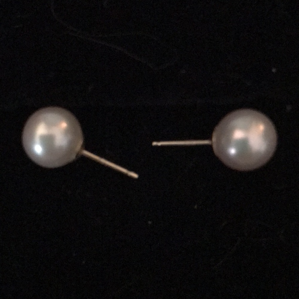 Cultured Pearls Pierced Earrings 14K Gold Posts